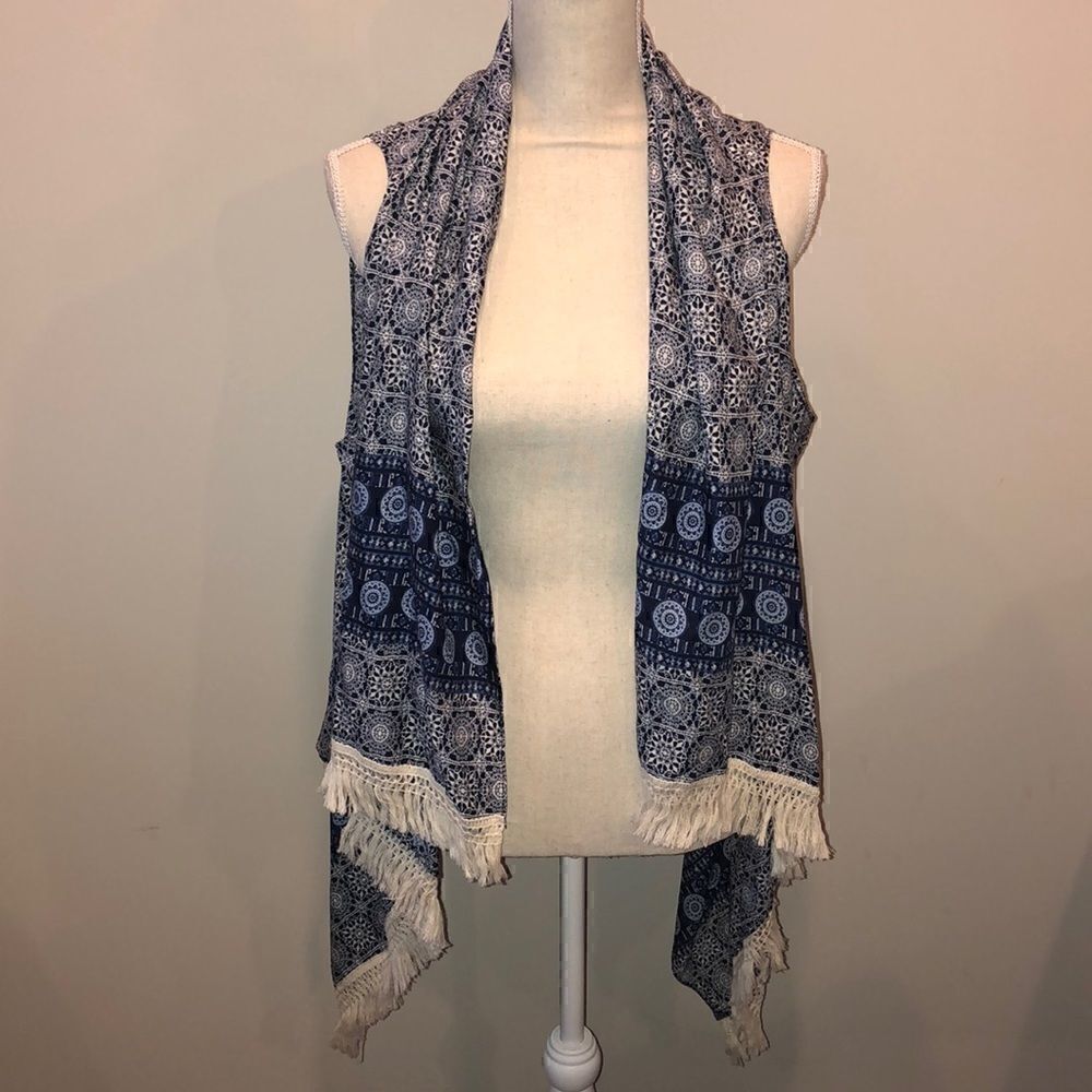melrose and market boho fringe vest NWOT